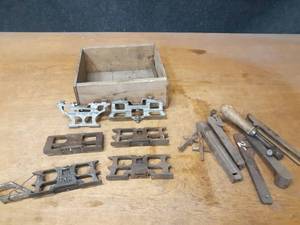 lot 1381 image: Lot of Antique Cross Cut Saw Raker Gauges and More - Atkins & Co, Simonds Saw & Steel Co.