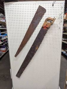 lot 1225 image: Pair of Saws - Measure Approximately 48 long and 36 long