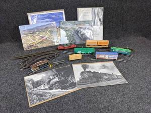 lot 1238 image: Lot of Vintage HO Scale Train Cars & Tracks with Various Photos & Train Memorabilia