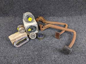 lot 1262 image: Lot of Vintage Automotive Gizmos - Ford and Polaris - Gauges, Pedals, and More