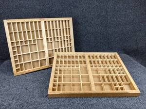 lot 1290 image: Pair of Wood Type Trays