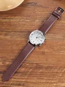 Men Round Pointer Date Quartz Watch