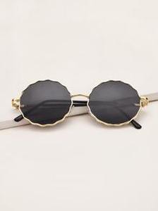 Round Metal Frame Sunglasses With Case