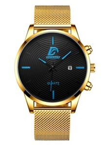 Men Mesh Strap Date Quartz Watch