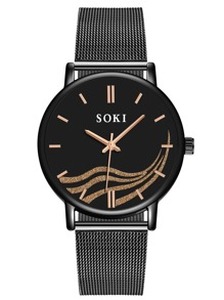 Men Mesh Strap Simple Round Pointer Quartz Watch