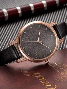 Rhinestone Decor Starry Sky Dial Quartz Watch