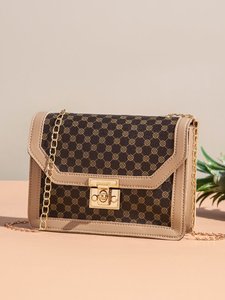 Colorblock Twist Lock Flap Phone Bag