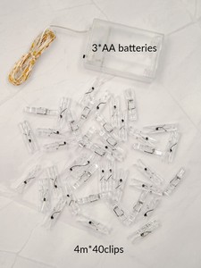 1pc String Light With 40pcs Clip Bulb