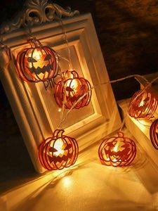 1pc Halloween String Light With 10pcs Pumpkin Bulb