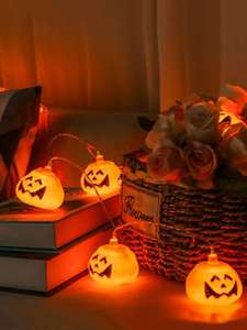 1pc Halloween String Light With 10pcs Pumpkin Bulb