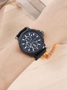 Men Triple Dial Date Quartz Watch