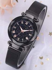 1pc Mesh Strap Roman Numerals Quartz Watch & 5pcs Bracelet