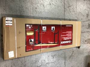 lot 1 image: Husky 6 ft. Solid Wood Top Workbench not used see pictures