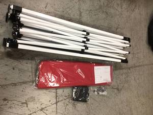 lot 2 image: Laurel Canyon 10 ft. x 15 ft. Red Commercial Instant Carport Canopy Pop-Up Tent Adjustable Legs open box not used see pictures