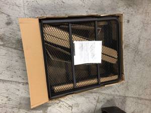 lot 20 image: Curt  60 x 24 Black Steel Basket Cargo Carrier (Folding 2 Shank, 500 lbs.) not used
