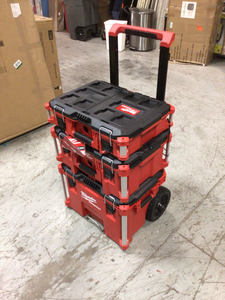 lot 31 image: Milwaukee PACKOUT 22 in. Modular Tool Box Storage System damaged on one unit see pictures