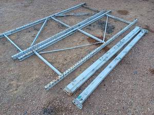 lot 10 image: 10-foot Tall by 3-foot Wide Pallet Rack with 8-foot Cross Beams