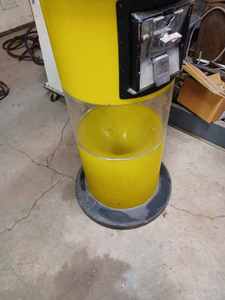 lot 15 image: 59-inch Tall Plastic Gumball Machine with Base to Watch Money Swirl into the Bottom - No Keys