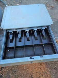 lot 20 image: Two-Cash Drawers that Ring When Theyre Opened - 16-inch by 18-inch, No Keys