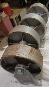 lot 26 image: New Set of 4 Greasable 8-inch HD Steel Casters