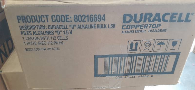 Case lot of 110 Duracell Coppertop ...
