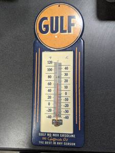 Vintage MetalFramed Gulf Thermomete...