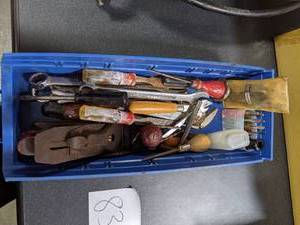 Plastic Parts Bin of Tools See Photos