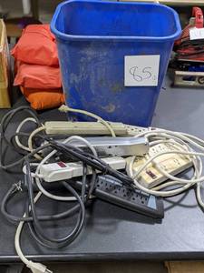 Recycling Bin Full of Power Supply Electrical Cords See Photos