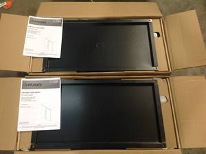 Lot of 2 Ready-to-Assemble 24-Gauge Steel Wall Mounted Garage Cabinet in Black (28 in. W x 29 in. H x 12 in. D) by Husky Customer Returns See Pictures