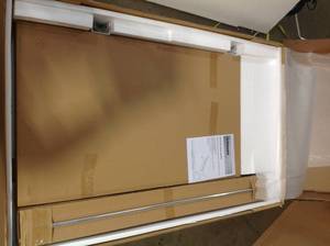 52 in. Adjustable Height Work Table with 2-Drawers in White by Husky Customer Returns See Pictures
