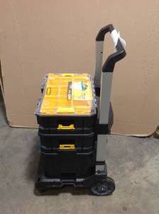 TSTAK VI 17 in. Tool Box, TSTAK II Tool Box, TSTAK V Organizer and Trolley Storage System Combo Set (4 Components) by DEWALT Customer Returns See Pictures