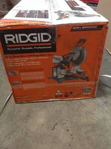 15 Amp Corded 12 in. Dual Bevel Sliding Miter Saw with 70 Deg. Miter Capacity and LED Cut Line Indicator by RIDGID Customer Returns See Pictures