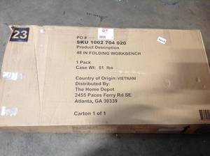 Industrial 4 ft. Folding Wood Top Workbench by Unbranded Customer Returns See Pictures