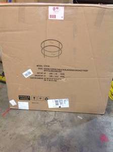 Orwell 36 in. Blackened Bronze Medium Round Glass Coffee Table with Shelf by Meyer&Cross Customer Returns See Pictures