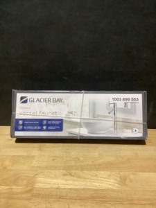 lot 5 image: Glacier Bay Modern Single Hole Single-Handle Vessel Bathroom Faucet in Chrome with Drain. See Pictures