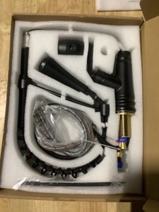 lot 13 image: ELLO&ALLO Single-Handle Pull-Down Sprayer Kitchen Faucet with 4-Modes in Matte Black. See Pictures