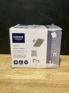 lot 18 image: GROHE Tallinn Single-Handle 1-Spray Bathtub and Shower Faucet in StarLight Chrome (Valve Included). See Pictures