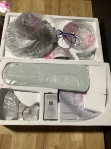 lot 19 image: Unbranded Trice 44 in. LED Matte White Ceiling Fan. See Pictures