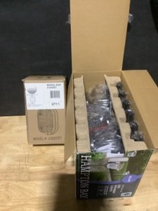 lot 31 image: 15-Lumens Metal and Glass Landscape Pathway Light Set (6-Pack) With Wall Light & Hampton Bay Solar Stainless Outdoor Integrated LED 3000K See Pictures