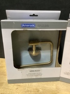 lot 46 image: Amerock Arrondi Towel Ring in Brushed BronzeGolden Champagne & Tissue Roll Holder in Brushed Bronze. See Pictures