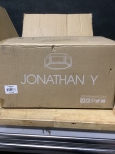 lot 63 image: JONATHAN Y Moderno 15.75 in. Chrome Hexagon MetalFrosted Glass LED Flush Mount. See Pictures