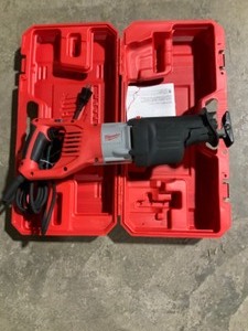 lot 93 image: Milwaukee 15 Amp 1-14 in. Stroke Orbital SUPER SAWZALL Reciprocating Saw with Hard Case See pictures