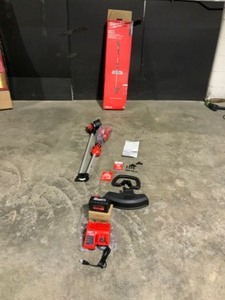 lot 95 image: Milwaukee M18 18-Volt Lithium-Ion Brushless Cordless String Trimmer Kit with 6.0 Ah Battery and Charger See Pictures
