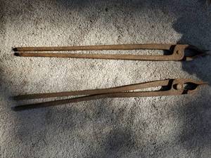 lot 49 image: Two Old Blacksmiths Tongs