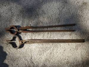 lot 50 image: Two Old Blacksmiths Tongs