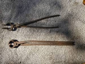 lot 51 image: Two Old Blacksmiths Tongs