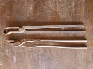 lot 66 image: Two Old Blacksmiths Tongs