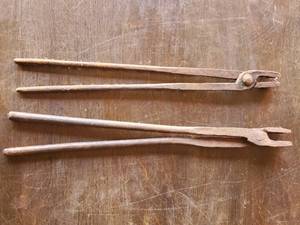 lot 70 image: Two Old Blacksmiths Tongs