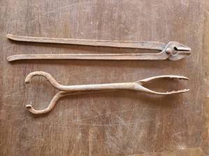 lot 71 image: Two Old Blacksmiths Tongs
