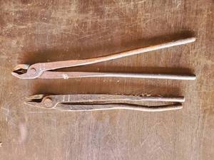 lot 73 image: Two Old Blacksmiths Tongs